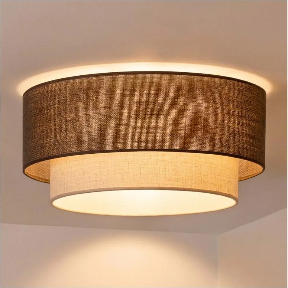 BRILAGI - LED stropné svietidlo BOHO ECO 1xE27/10W/230V pr. 40 cm hnedá/krémová