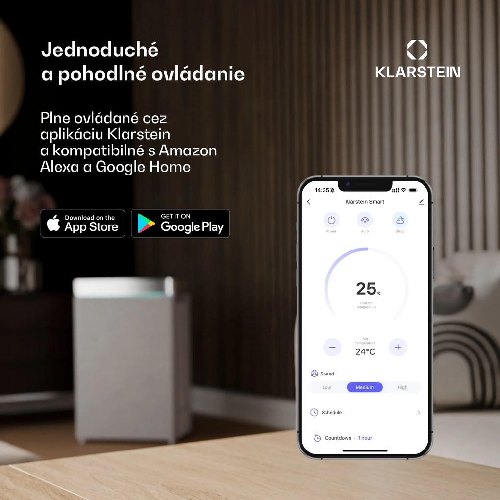 Klarstein AireLux mobilná klimatizácia | 9000 BTU | 31 cm | 33 m² | energetická trieda A