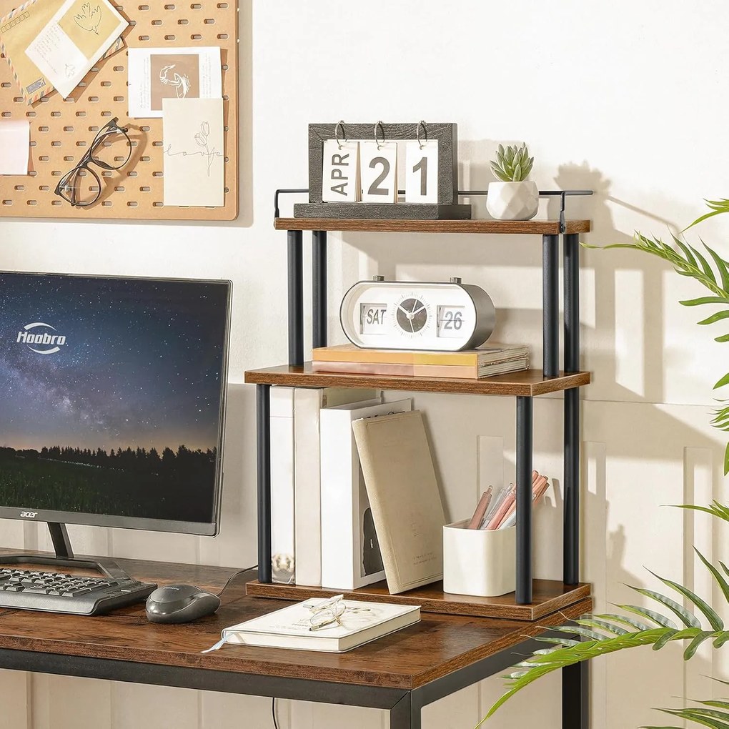 Stolový kuchynský regál Vasagle Felaro 38 cm čierny/hnedý