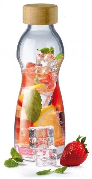 SIMAX PURE SKLENENÁ FĽAŠA 500ML BAMBUSOVÉ VEKO