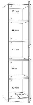 Šatníková skriňa MARO 51x213 cm dub artisan