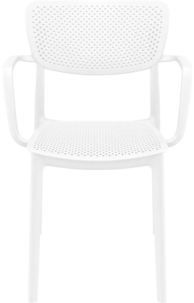 LOFT záhradná stolička s podrúčkami white