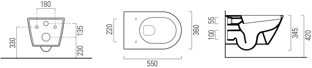 GSI GSI, KUBE X závesná WC misa, Swirlflush, 55x36 cm, biela ExtraGlaze, 941511