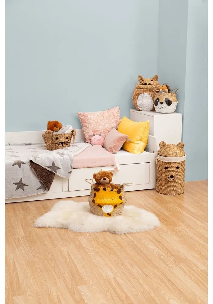 Detský kôš na hračky z morskej trávy v žlto-prírodnej farbe ø 30x28 cm Giraffe – Compactor