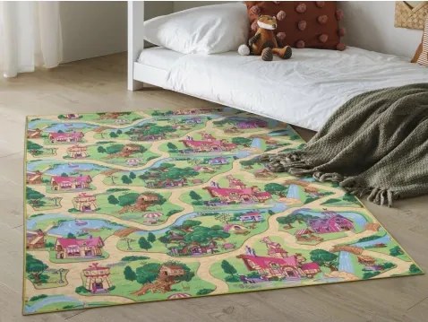 Detský koberec Rozprávková dedina, 80x120 cm%