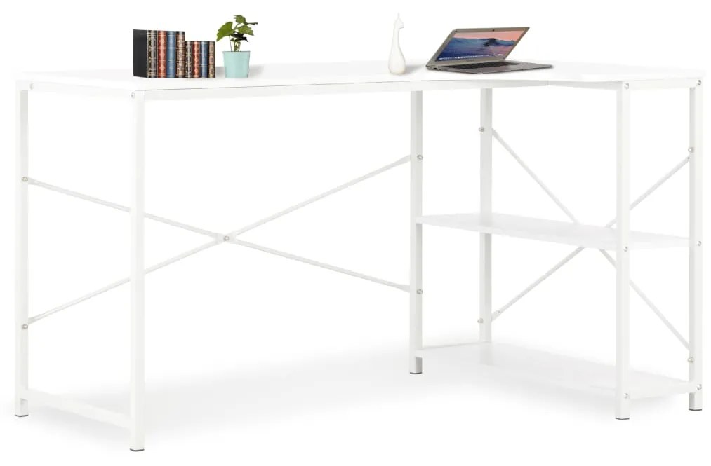 vidaXL Počítačový stôl biely 120x72x70 cm