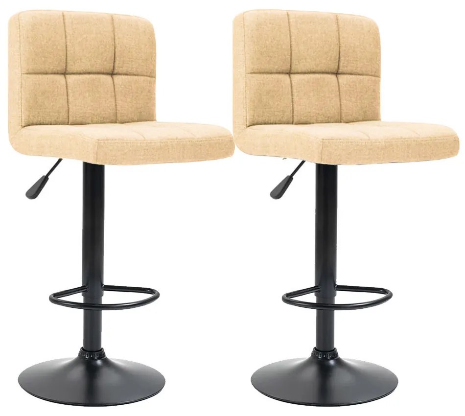 Barové stoličky s látkovým poťahom, 2 ks, rôzne farby - béžová