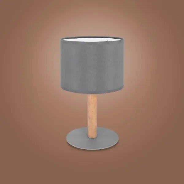 Stolná lampička DEVA 1xE27/15W/230V šedá/drevo
