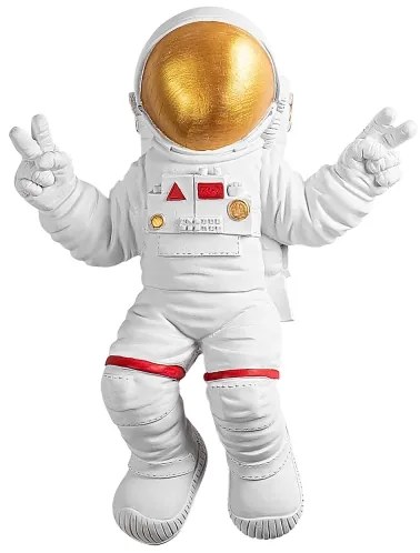 Nástenná dekorácia 47x35 cm astronaut zlatá
