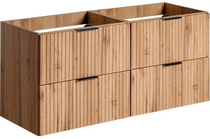 Závesná skrinka Casad Sky so zápustným umývadlom 120 cm dub wotan/biela