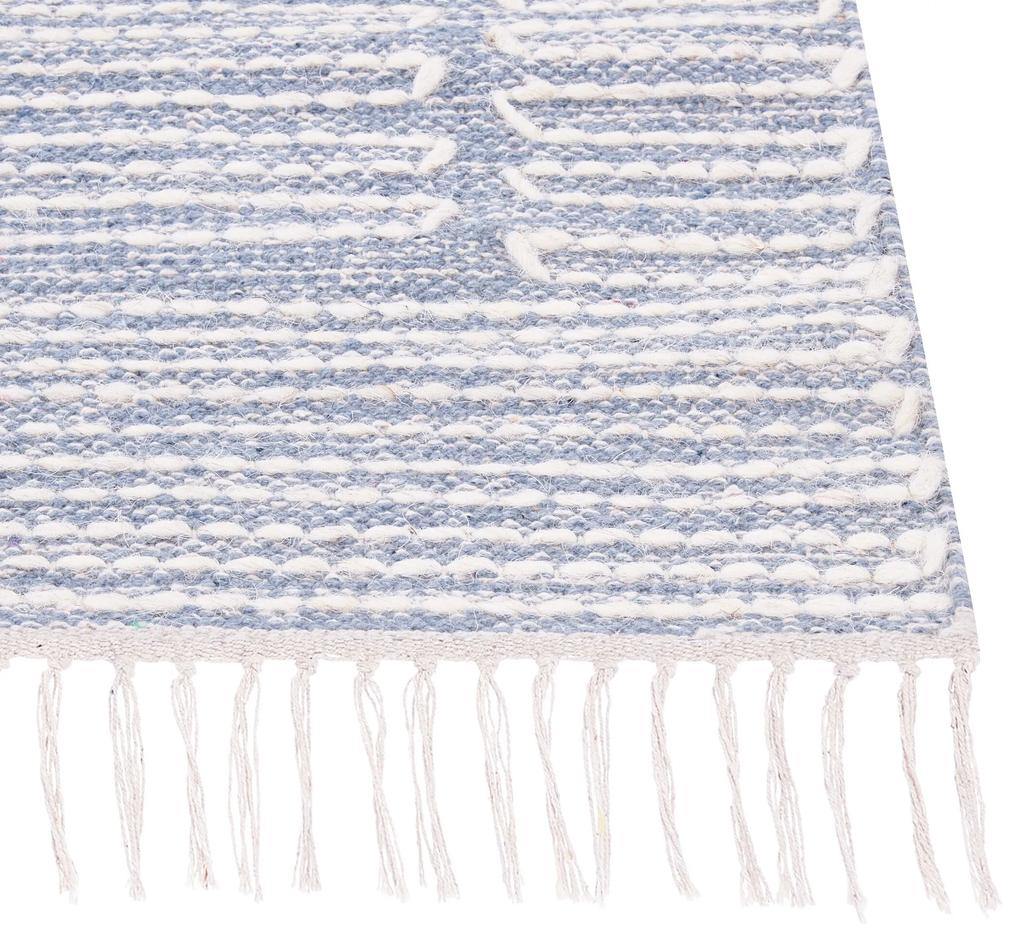 Bavlnený koberec 160 x 230 cm modrá/biela ANSAR Beliani