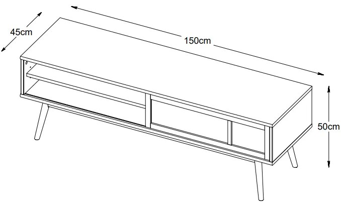 Dizajnový TV stolík Tallys 150 cm prírodný dub