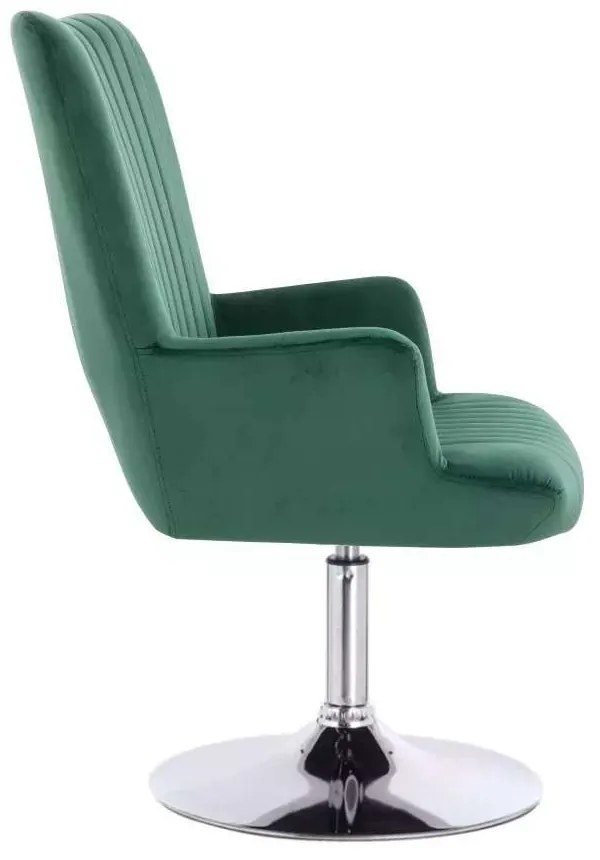 LuxuryForm DESIGN Kreslo AMADEO VELUR na striebornom tanieri - zelené