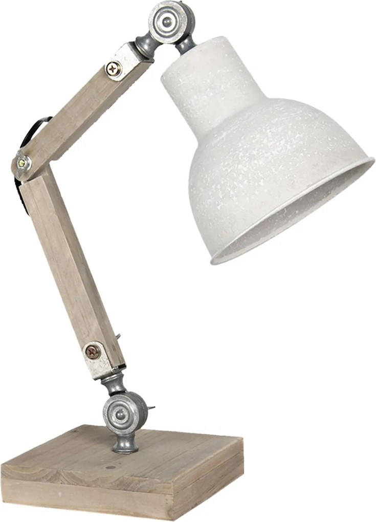 Dreveno-kovová stolná lampa Amaury - 15 * 15 * 47 cm E27 / max 1 * 60W