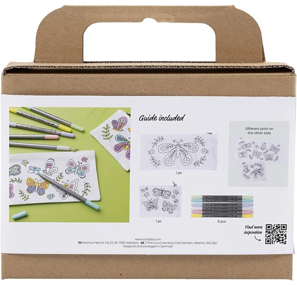 Kreatívna sada Mini Craft Kit Textile Colouring Butterflies