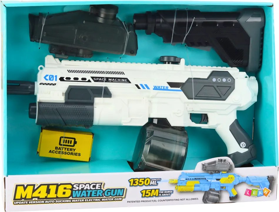 LEAN Toys M16 Space Gun Elektrická vodná pištoľ 1350ml