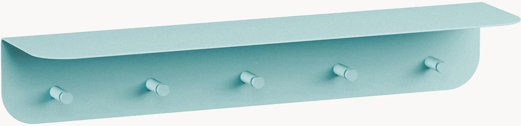 Kovový nástenný vešiak's háčikmi a policou na klobúky Malou