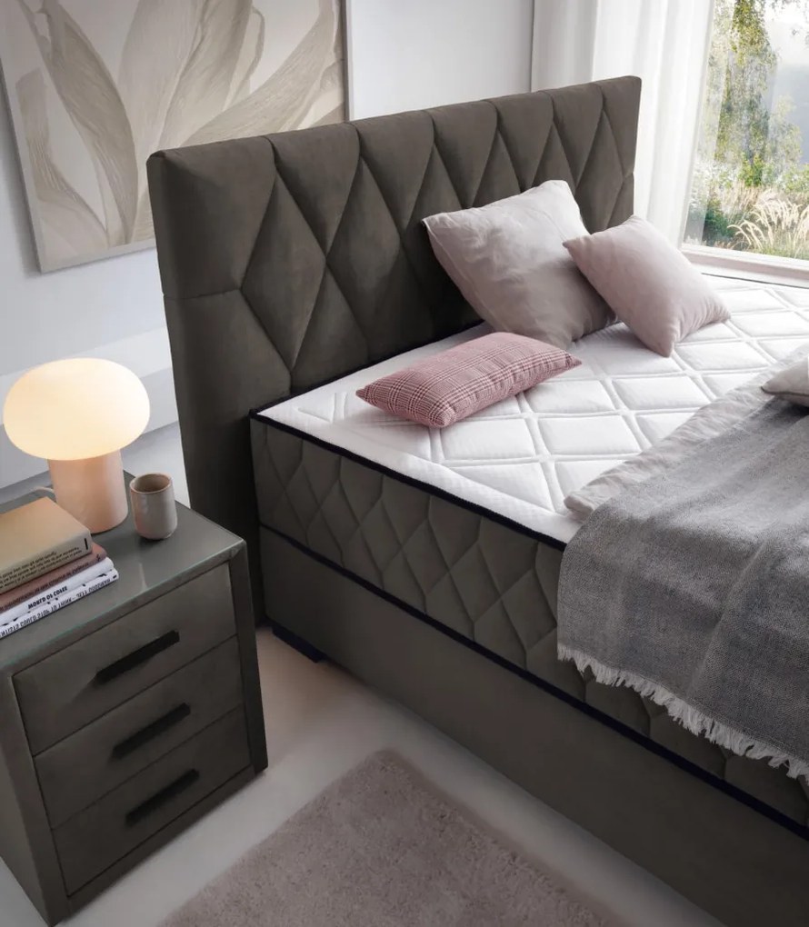 Posteľ Reve 160x200 cm, blatistá hnedá látka