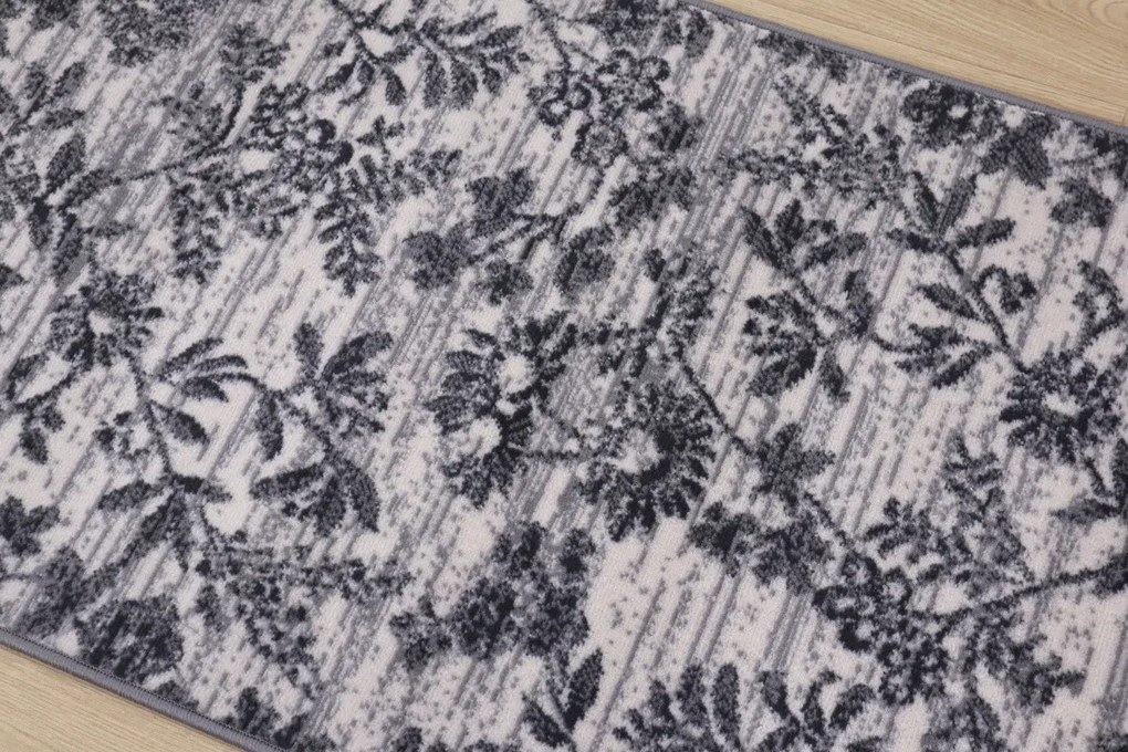Alfa Carpets, TRHÁK: Kusový koberec Flowers grey, 80x150, šedá, obývacia izba
