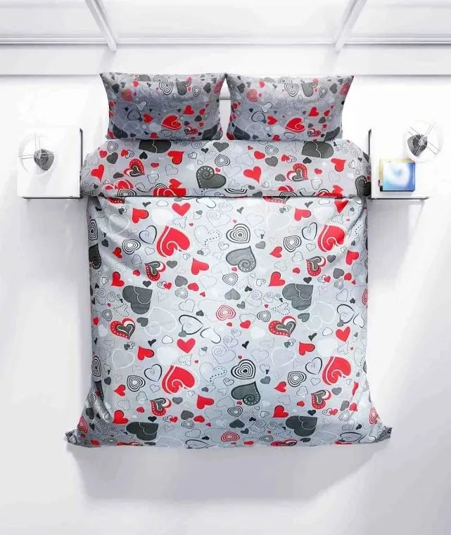 ECOMATRACE Bavlnené posteľné obliečky Srdiečko