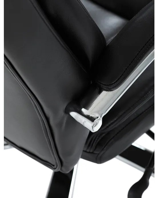 Kancelárske kreslo RYZAR — ekokoža, čierna, nosnosť 150 kg