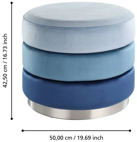 Eglo 424133 - Taburet MASHIKE 42,5x50 cm modrá/chróm