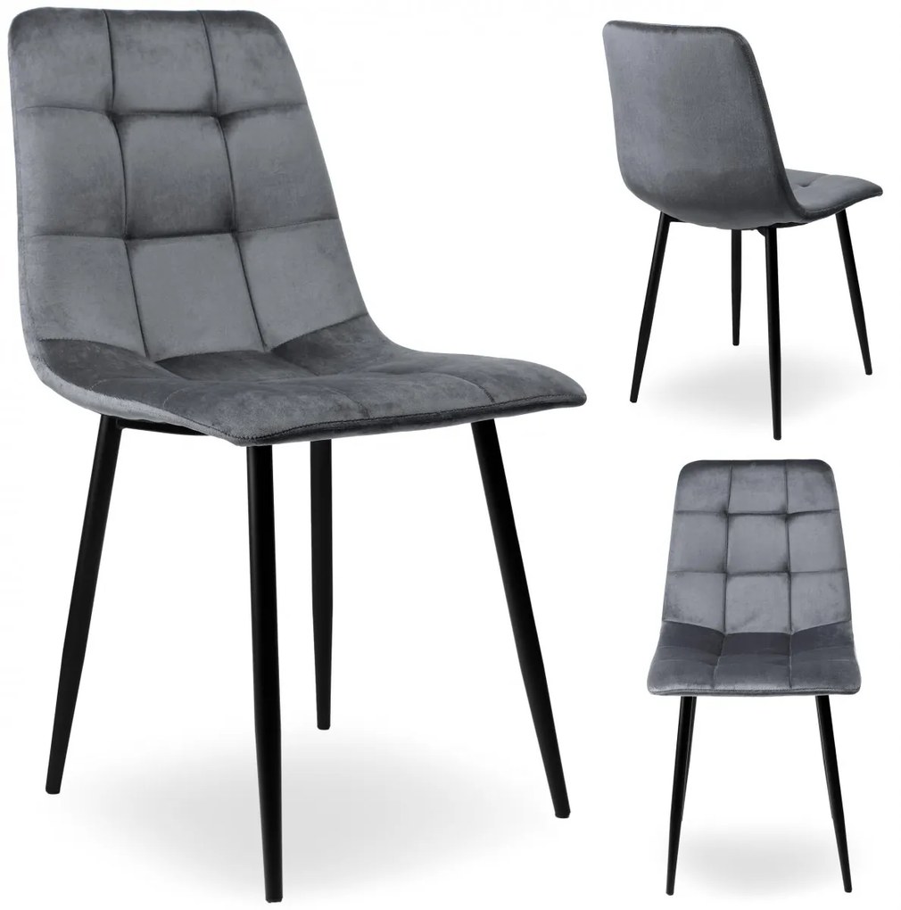 Čalúnená stolička DENVER zamat sivá