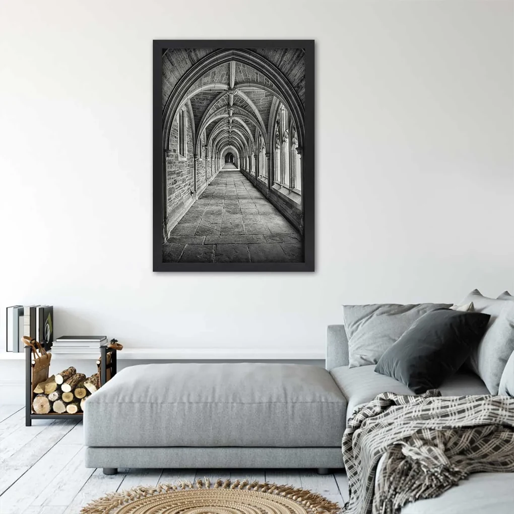 Gario Plagát Interiér kamennej katedrály Farba rámu: Bez rámu, Rozmery: 20 x 30 cm