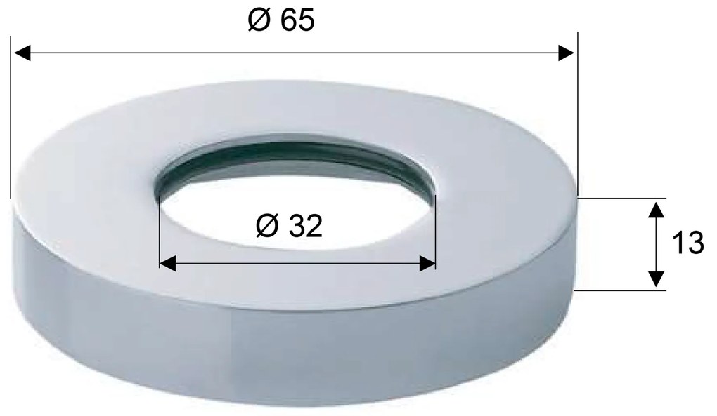 Sapho Sapho, Rozeta 65/32mm, výška 13 mm, chróm, RS6532