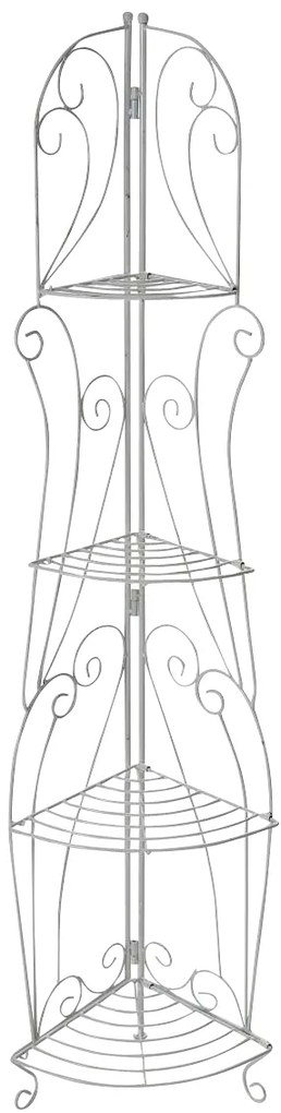 Kovová polica regál Irm - Biela antik