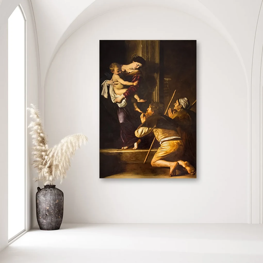 Gario Obraz na plátne Michelangelo Merisi da Caravaggio, Madona loretánska a pútnici, Rím Rozmery: 80 x 120 cm
