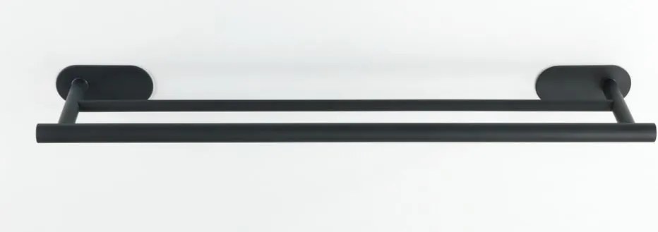 Antikoro matne čierny dvojitý nástenný držiak na uteráky Wenko Orea Rail Duo Turbo-Loc ®