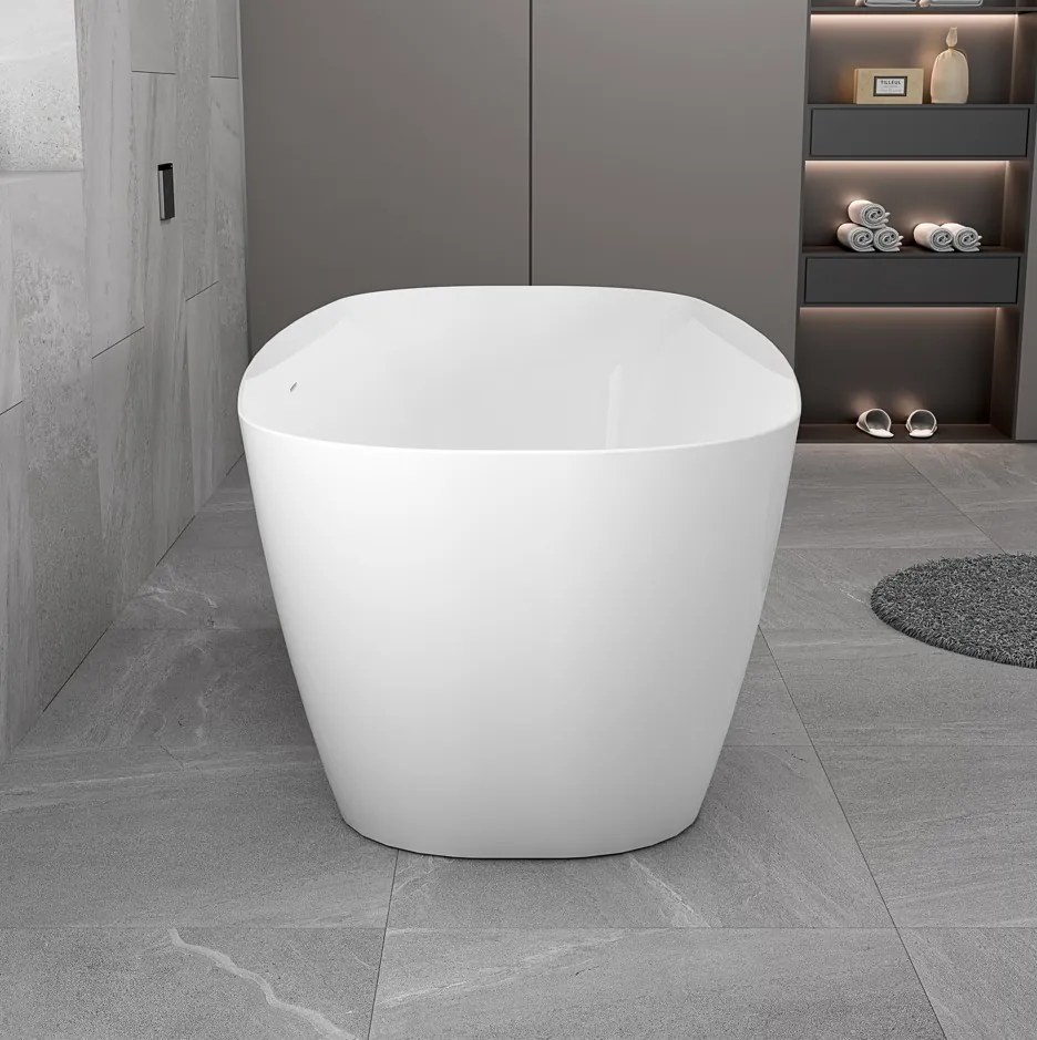 Erga Aspen, voľne stojaca vaňa 170x78 cm + odtoková zátka, biela lesklá, ERG-ASPEN-170078-WH-WH