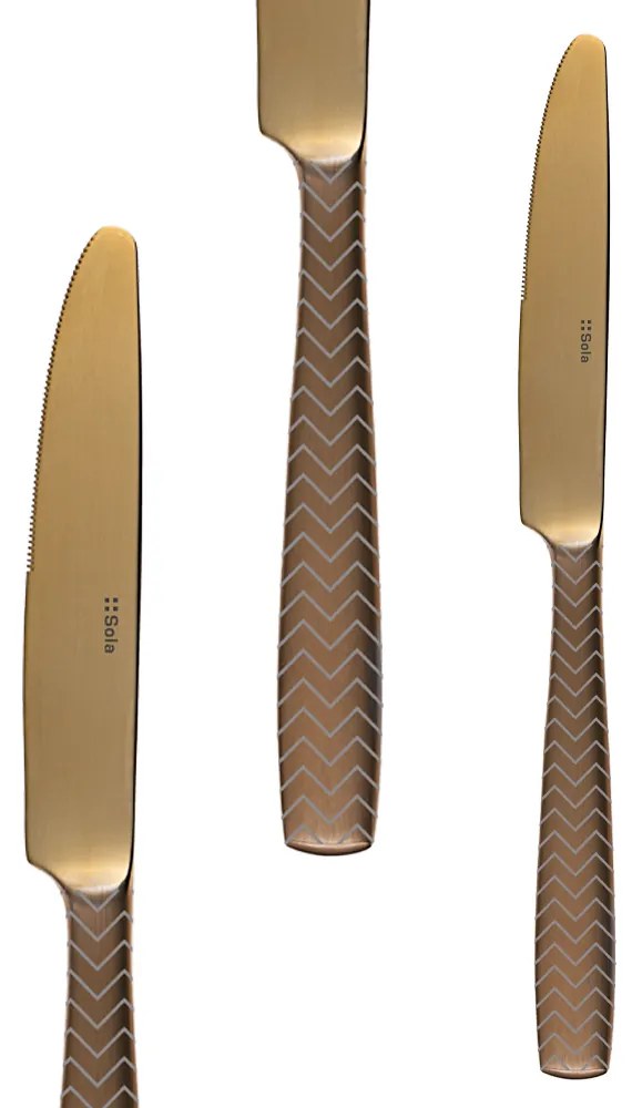 Príborový set 24 ks - Gaya All Satin zlatý - Chevron - 128499
