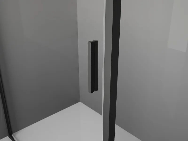 Mexen Exo, sprchovací kút s krídlovými dverami 140 x 85 cm, 6mm číre sklo, čierny profil, 819-140-085-70-00