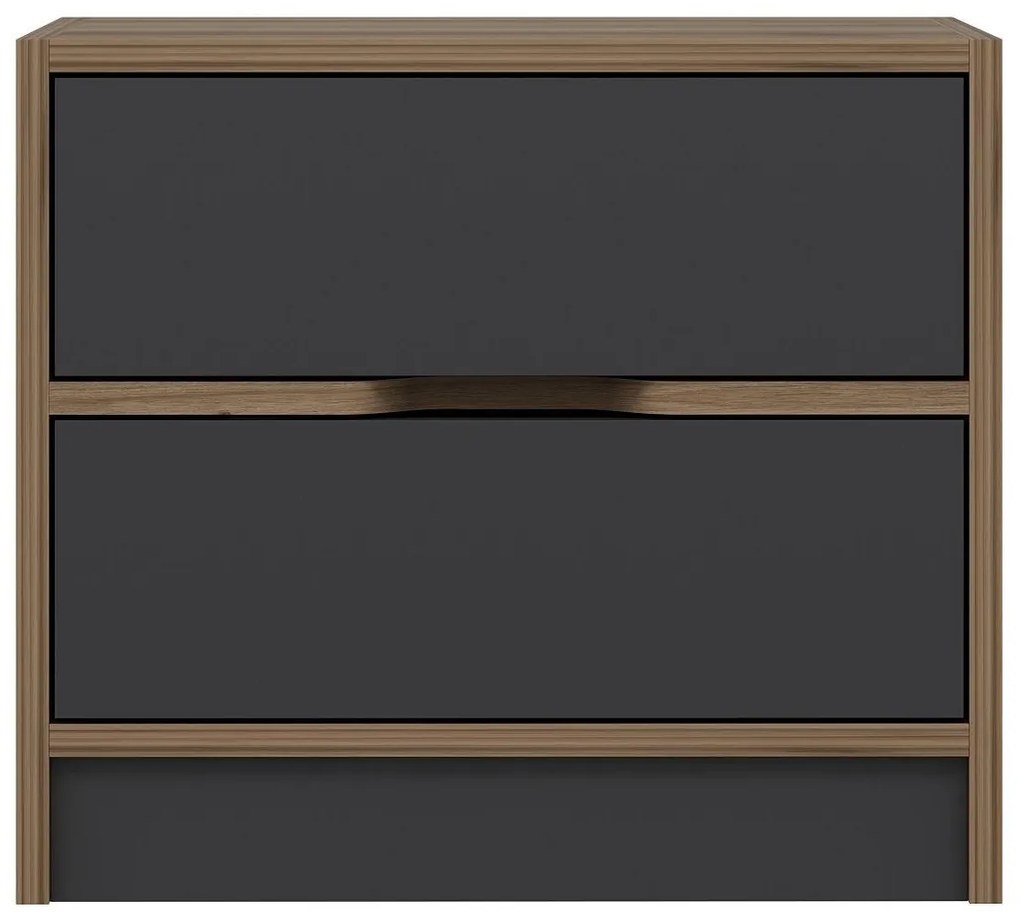 Nočný stolík Erich (orech + antracit) . Akcia -17%. Vlastná spoľahlivá doprava až k Vám domov. 1102093