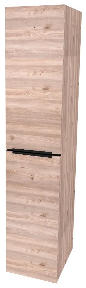 Mereo, Mereo Mailo, kúpeľňová skrinka vysoká 170 cm, čierne madlo, Multidecor, Dub Nelson, MER-CN594LPBDNLS