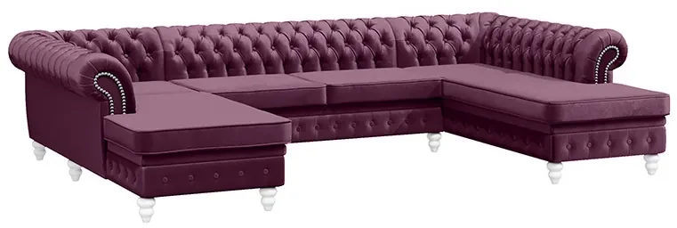 PROXIMA.store - Luxusná sedačka CHESTERFIELD LONG U FARBA NÔH: čierna, DRUH LÁTKY: TORRE - 17, FARBA OZDOBNÝCH ŠPENDLÍKOV: barok