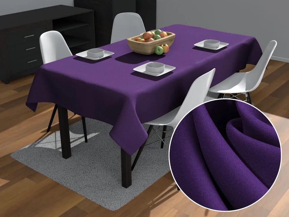 Biante Dekoračný obdĺžnikový obrus Rongo RG-082 Tmavo fialový 140x180 cm