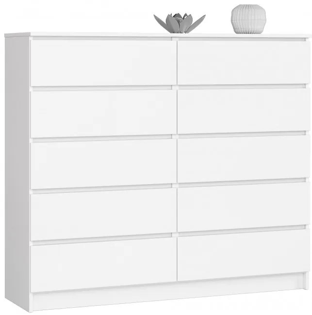 Komoda K140 10SZ CLP biela