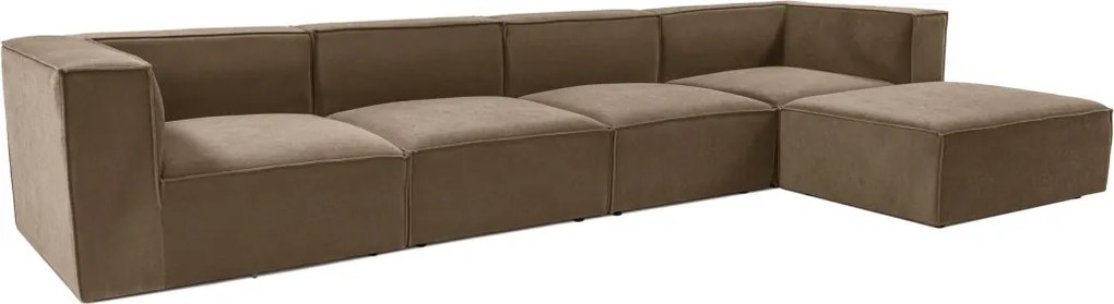 Rohová sedací souprava Sora 430 cm hnědá pravá