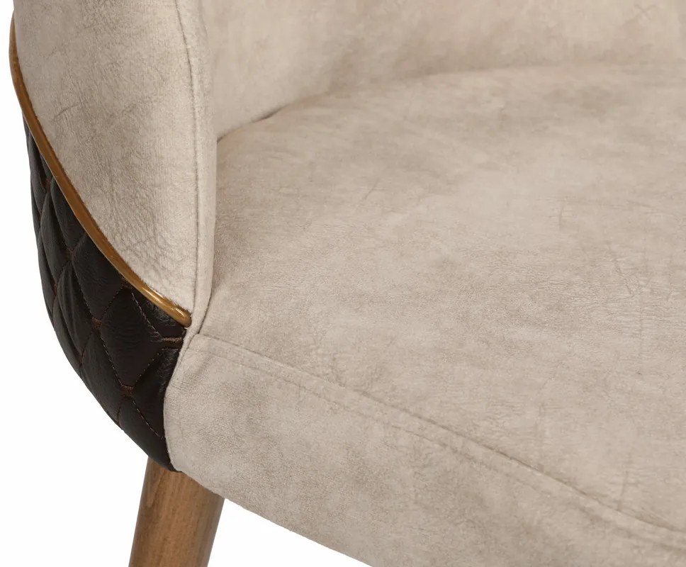 Sada jedálenských stoličiek Nova Cream and Walnut,2 ks, 2 ks