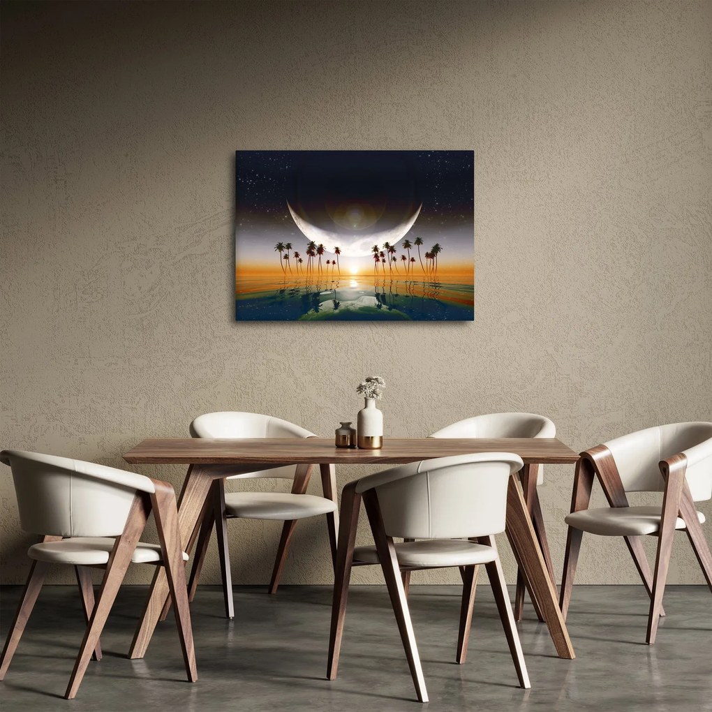 Obraz - Mesiac nad palmami (70x50 cm)