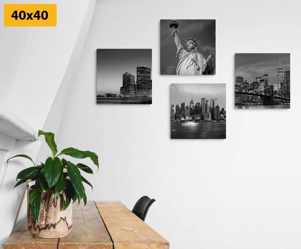 Set obrazov New York v čiernobielom prevedení Varianta: 4x 40x40