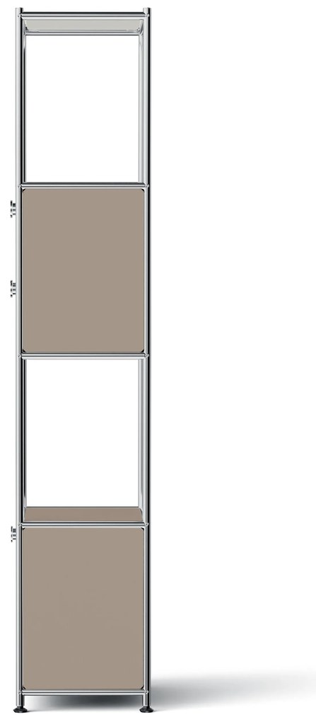 Kovový regál »CN3 Slim Line« s 2 pohyblivými zásuvkami a 1 pohyblivými výklopnými dvierkami, hnedosivý