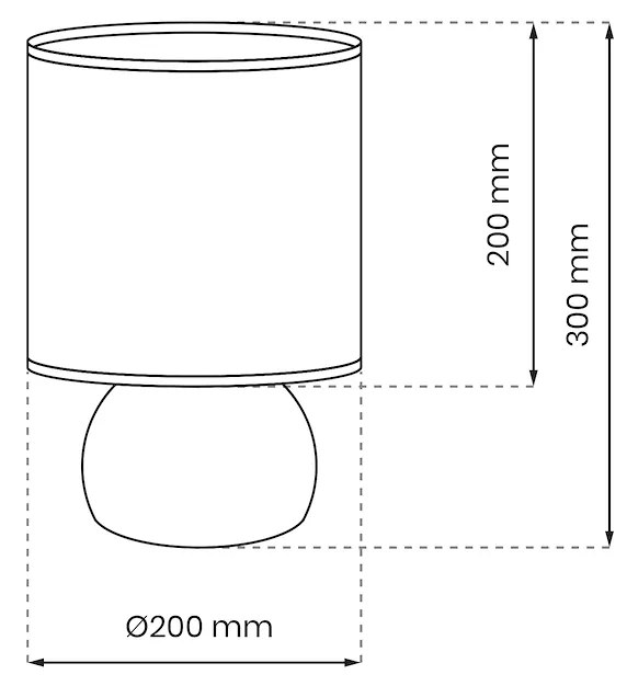 Stolná lampa Vicky, 1x biele textilné tienidlo, w