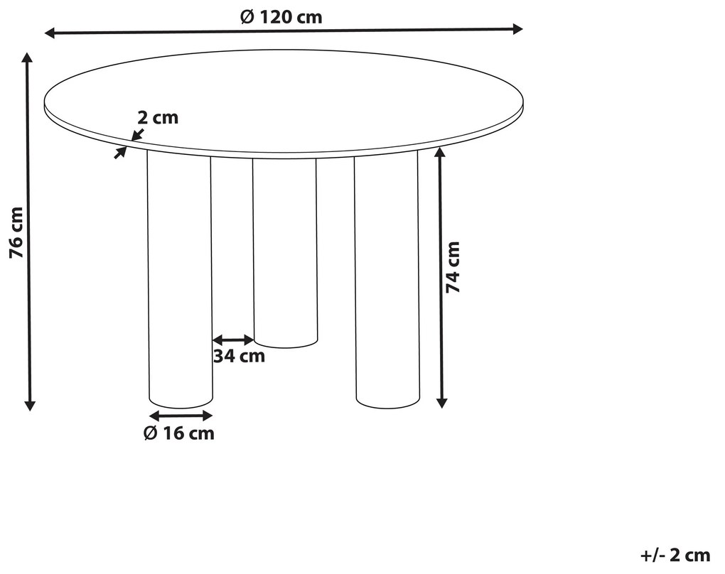 Okrúhly jedálenský stôl ⌀ 120 cm svetlé drevo ORIN Beliani