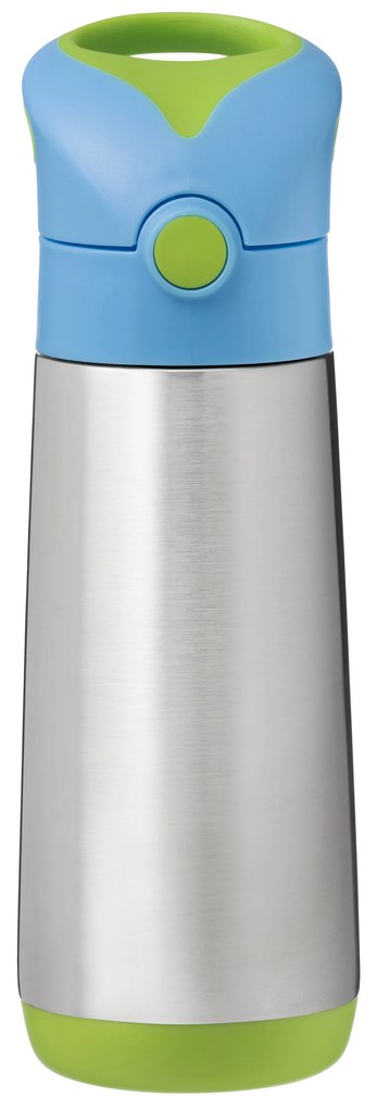 Termoska na pitie so slamkou 500 ml - modrá/zelená