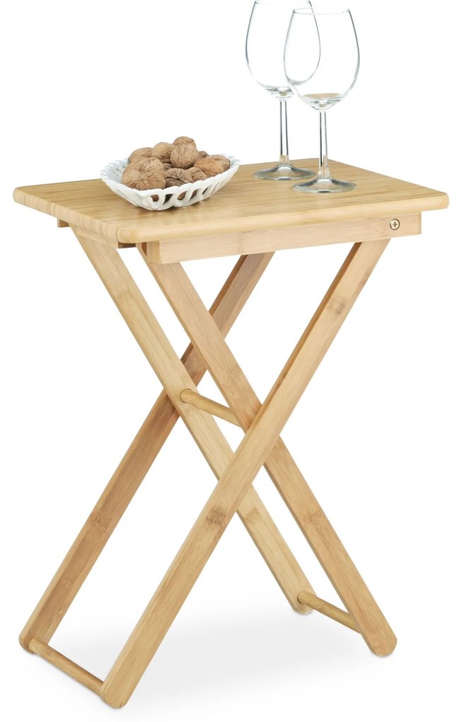 Malý bambusový skladací stolík Relaxdays RD10020278, 52 cm