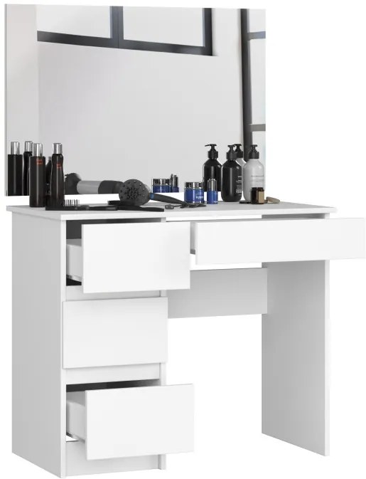 Toaletný stolík so zrkadlom T-6/SL 900x600 ľavý, biely